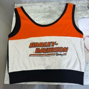 Vtg Y2k Ladies Harley Tank Top T-Shirt Womens L Biker Motorcycle Dealer 2000s